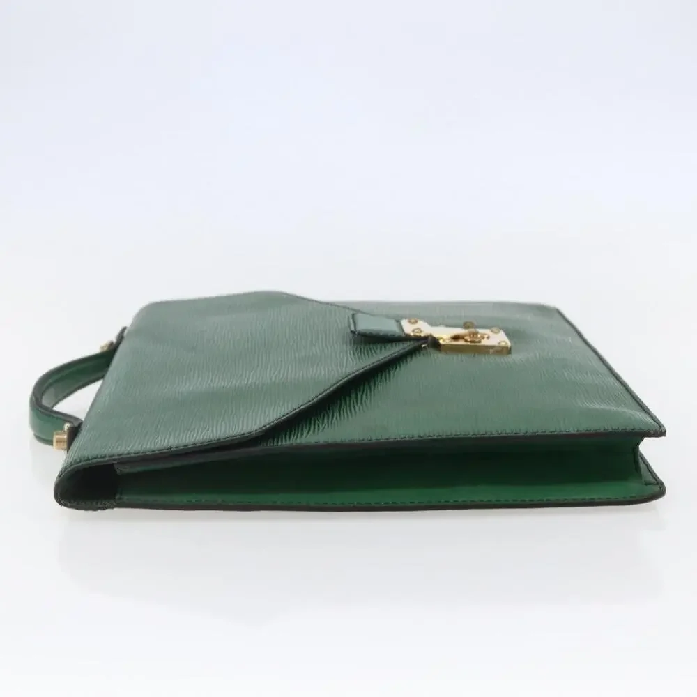 Louis Vuitton Epi Porte Documents Bandouliere Briefcase Green